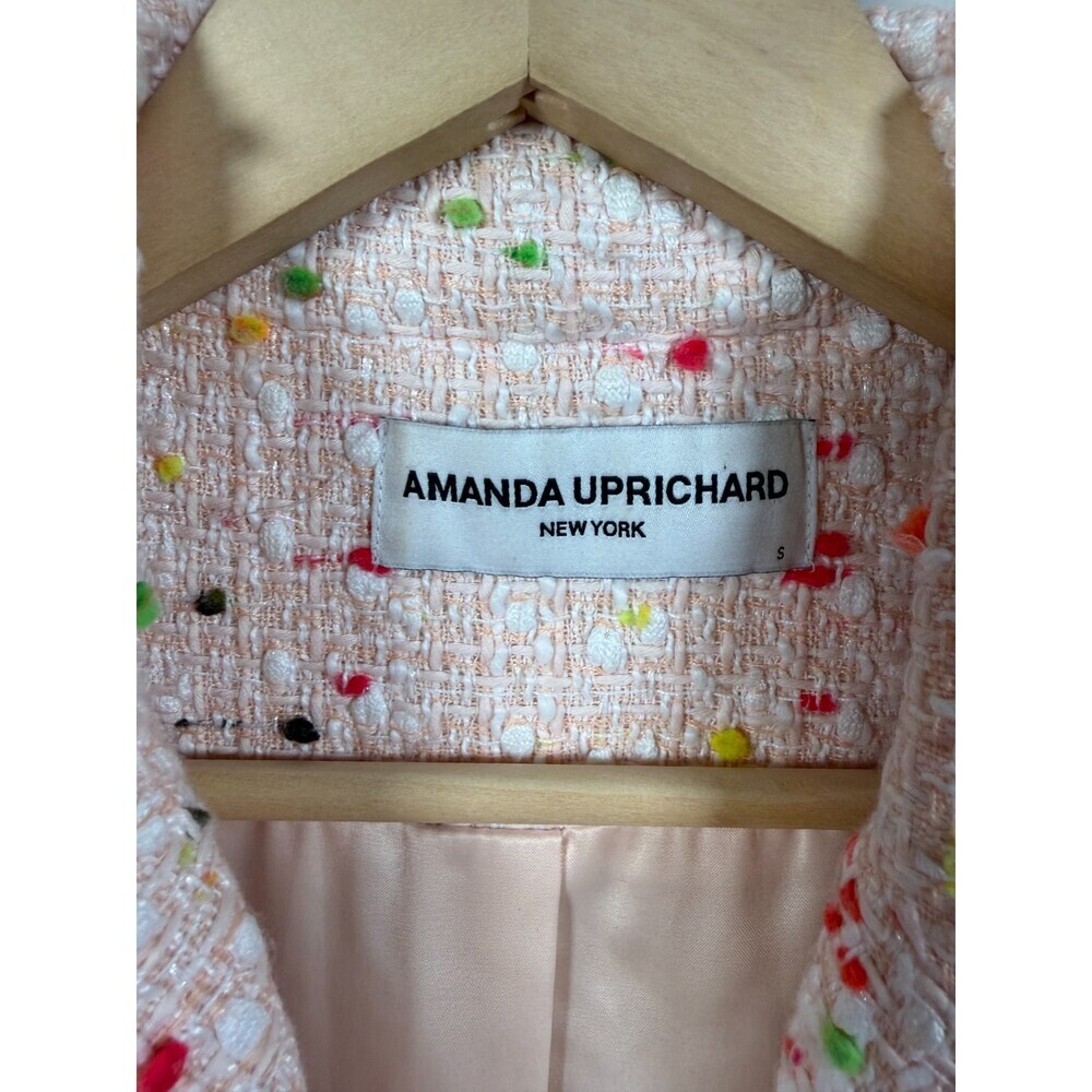Amanda Uprichard Tweed Sawyer Blazer Skirt Set Size Small/Medium Pink Confetti - Picture 3 of 15